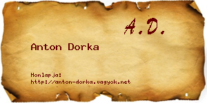 Anton Dorka névjegykártya